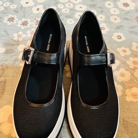 New Michael Kors Hayes Mary Jane Platform Sneakers Black Mesh Sz 8 MSRP$175 - Picture 3 of 15